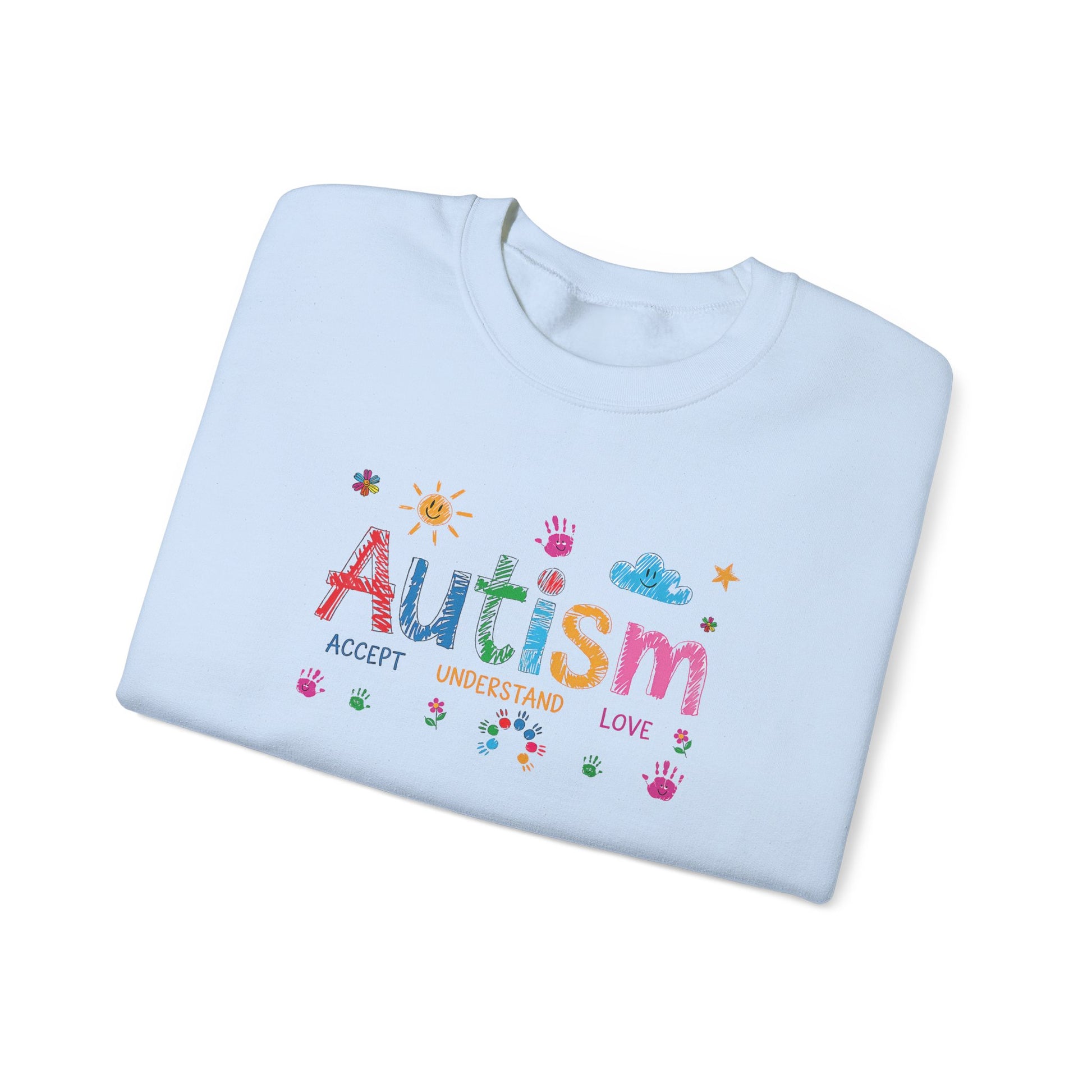Sweatshirt Accept Understand Love Autism Sweatshirt with Playful Design