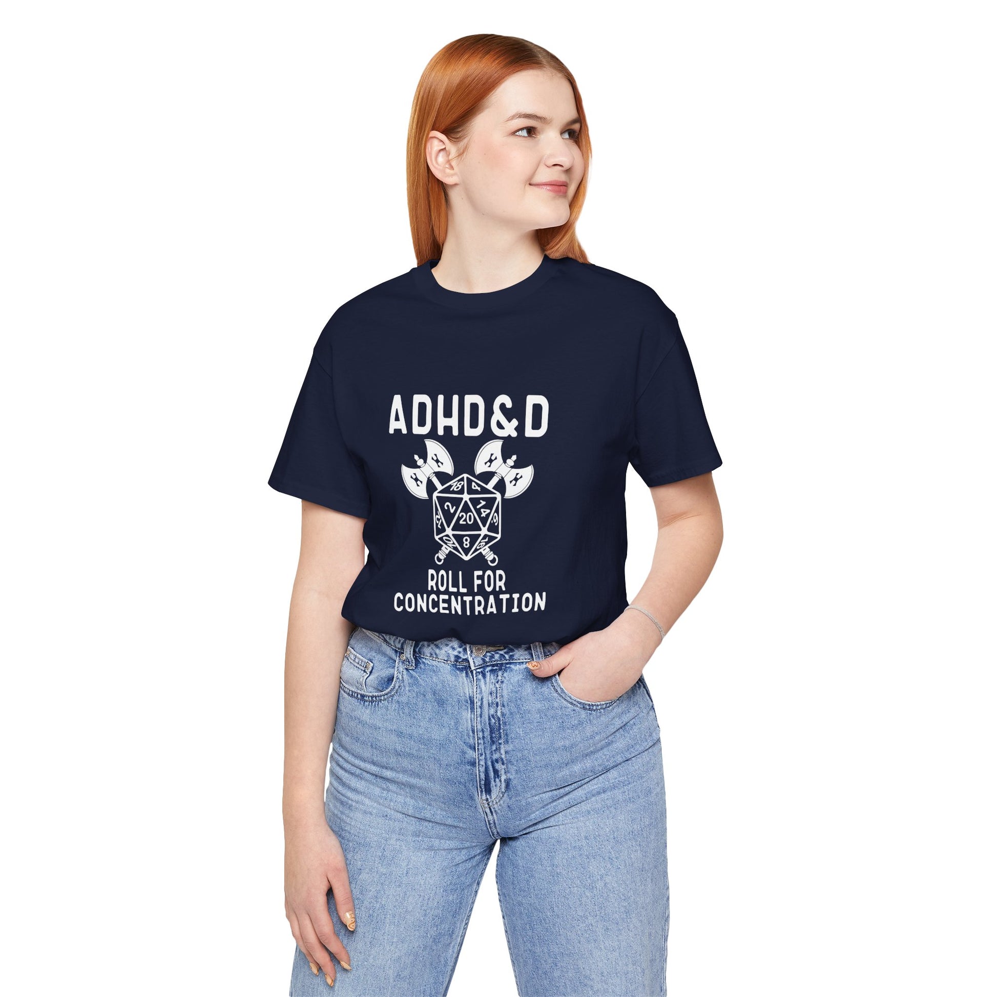 T-Shirt ADHD&D T-Shirt – Funny ADHD Gaming Shirt with Dice and Axes