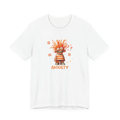 T-Shirt ANXIETY Cartoon Funny Anxiety Shirt — Mental Health Graphic Tee