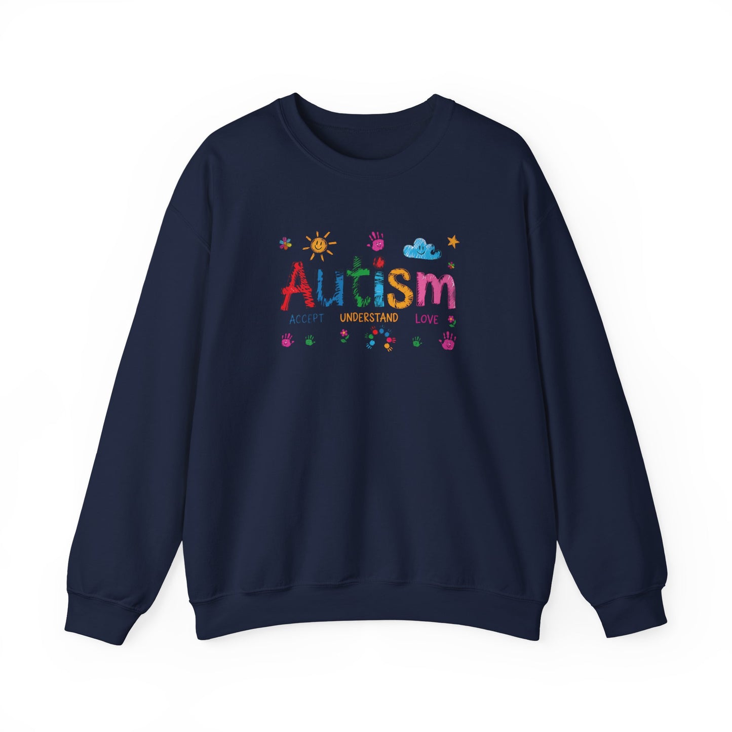 Sweatshirt Accept Understand Love Autism Sweatshirt with Playful Design