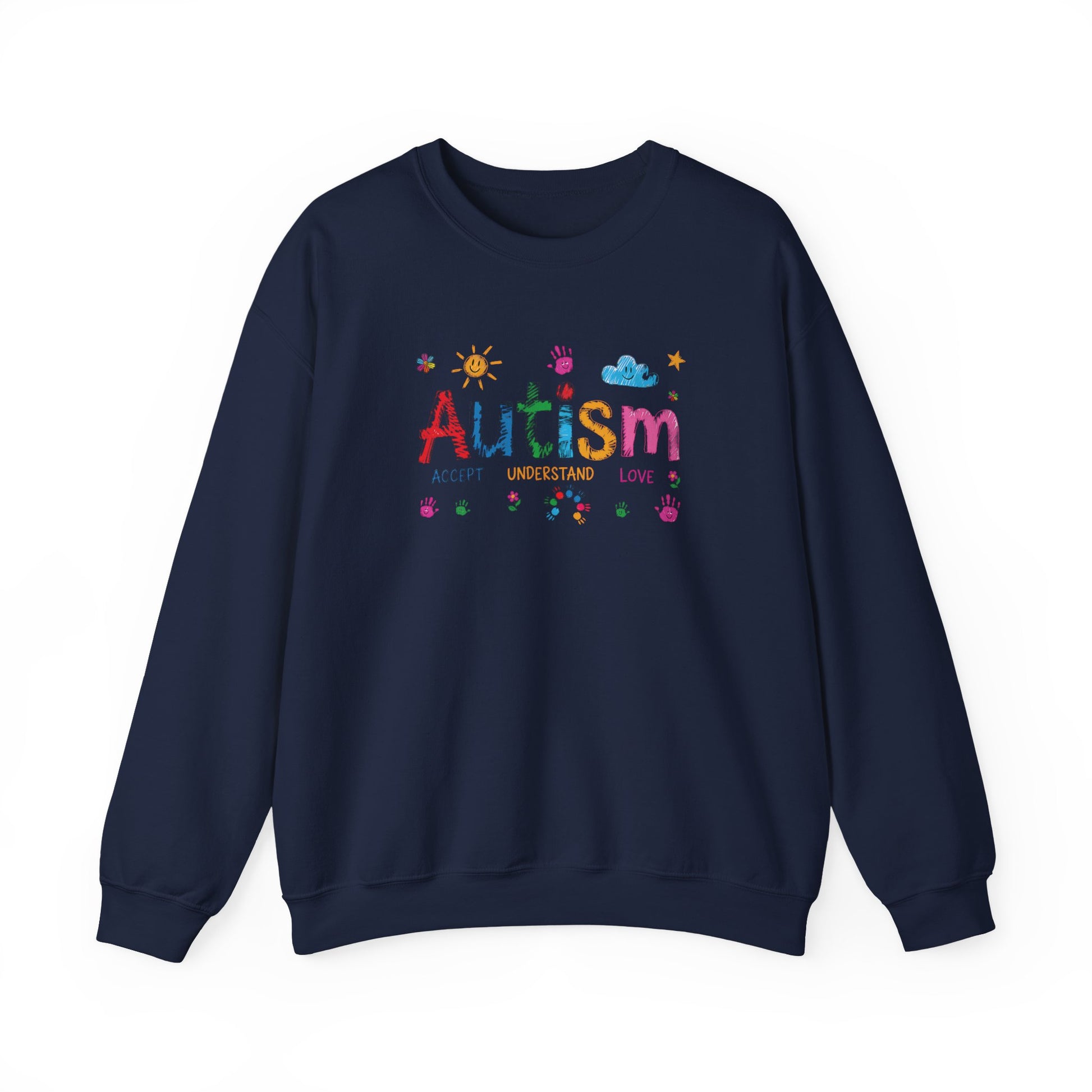 Sweatshirt Accept Understand Love Autism Sweatshirt with Playful Design