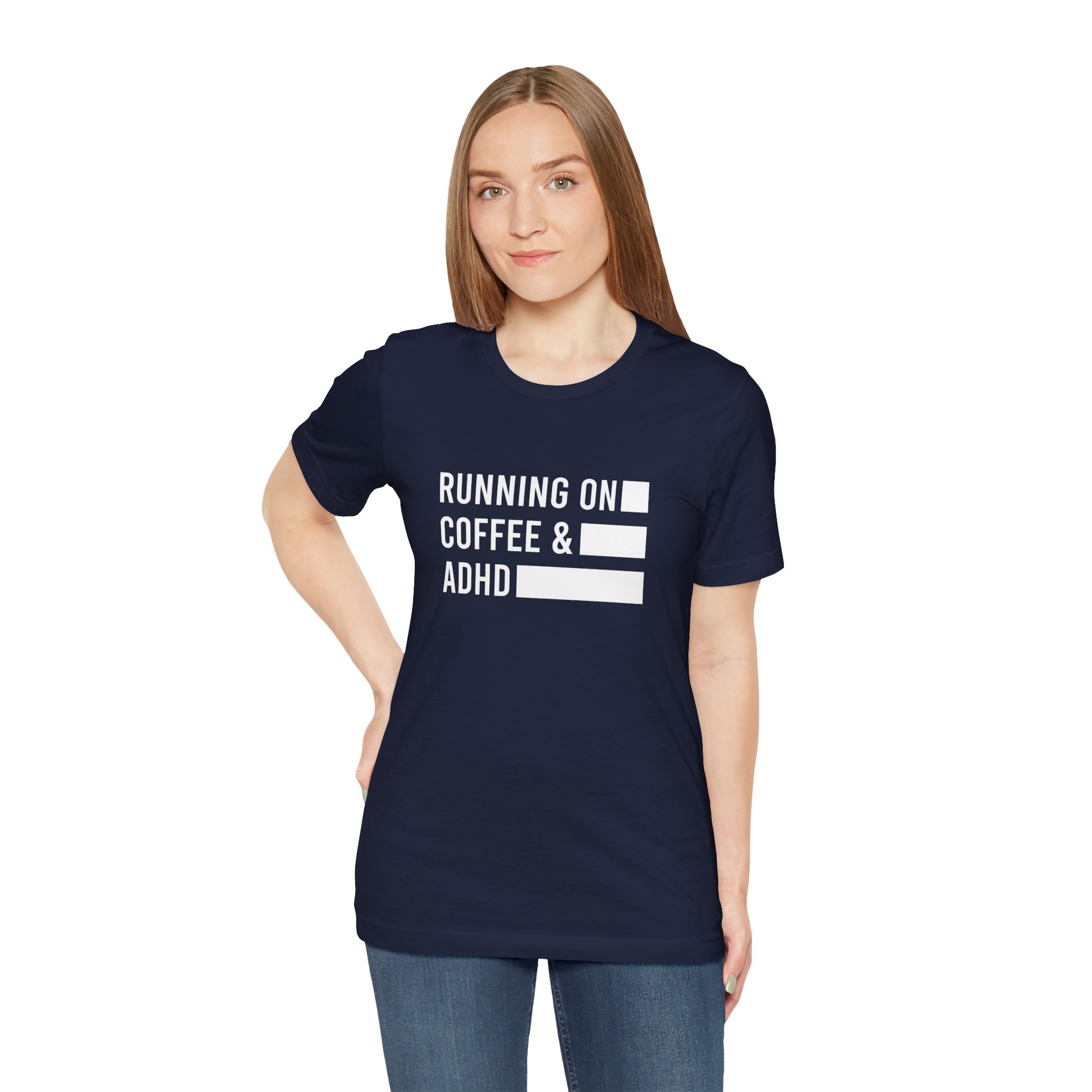 T-Shirt RUNNING ON COFFEE & ADHD – Funny ADHD T-Shirt for Adults