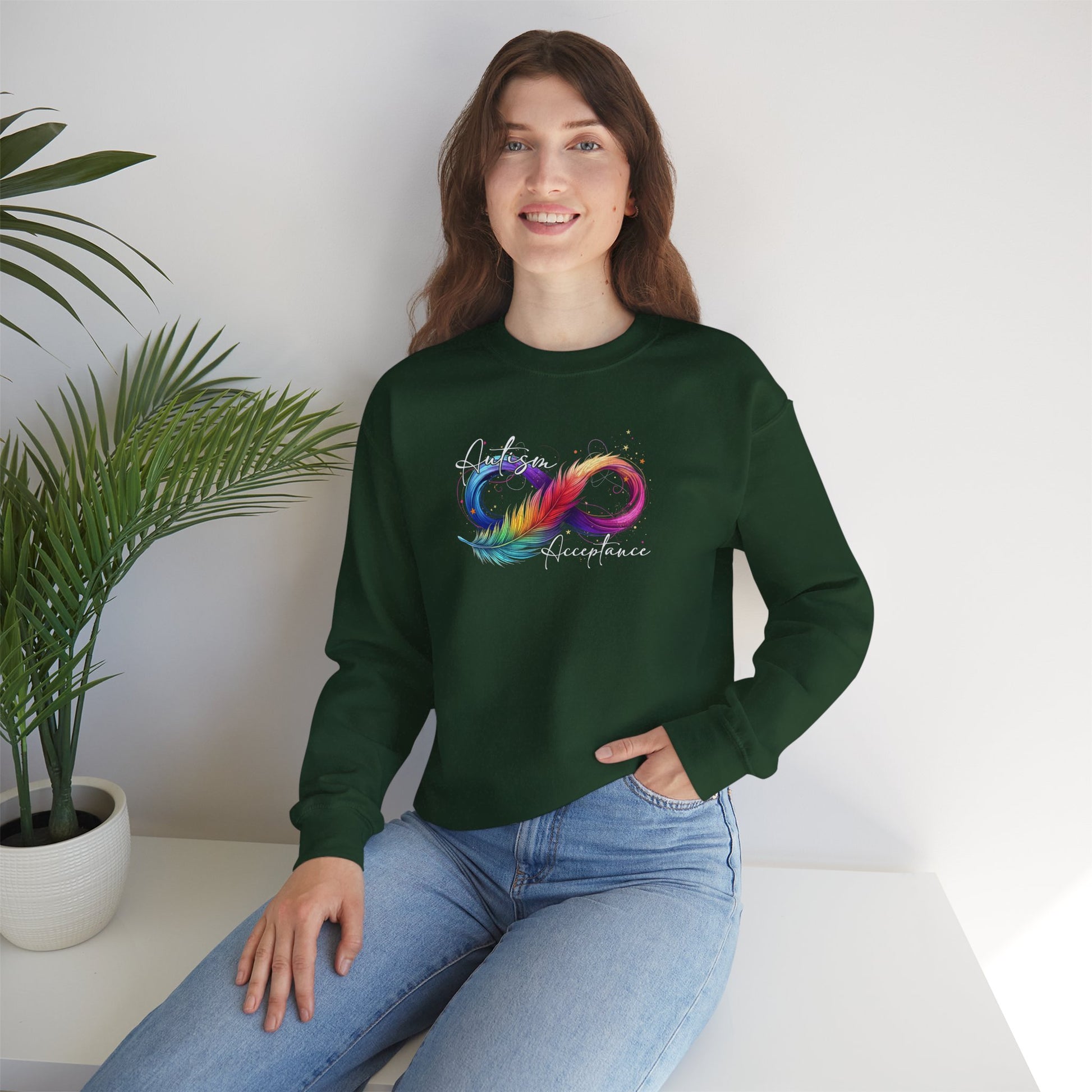 Sweatshirt Autism Acceptance Sweatshirt with Neurodiversity Symbol