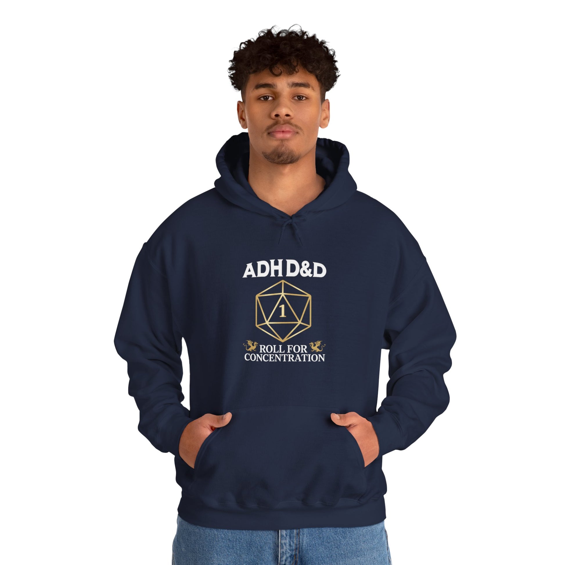 Hoodie ADHD&D Roll for Concentration Hoodie – Funny ADHD Graphic Hoodie