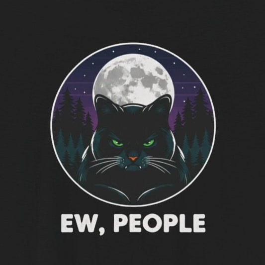 T-Shirt Ew People Cat Shirt – Lunar Night Funny Introvert T-Shirt