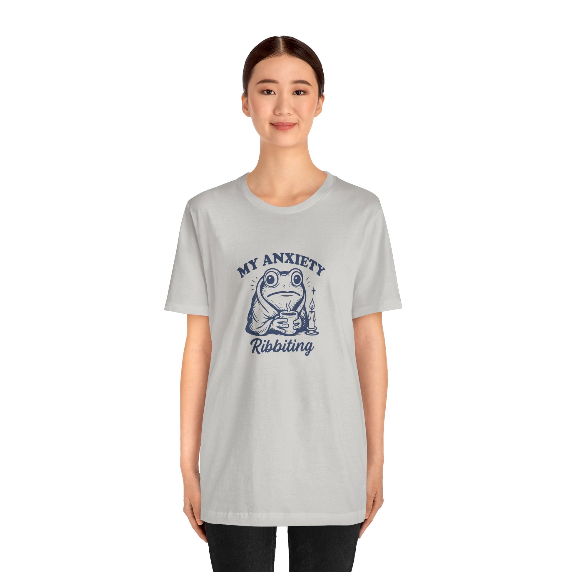 T-Shirt MY ANXIETY Ribbiting Shirt – Funny Anxiety Shirt with Frog Graphic