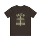 Brown Empowering Message Tee – Faith Over Fear Shirt for Men & Women