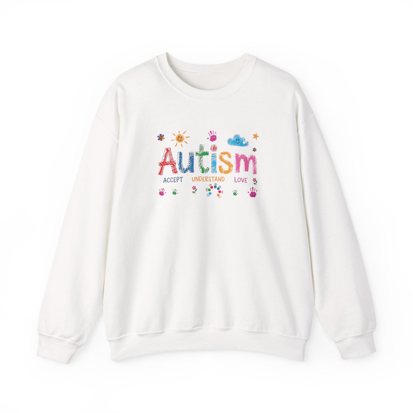 Sweatshirt Accept Understand Love Autism Sweatshirt with Playful Design