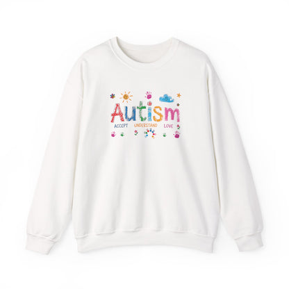 Sweatshirt Accept Understand Love Autism Sweatshirt with Playful Design