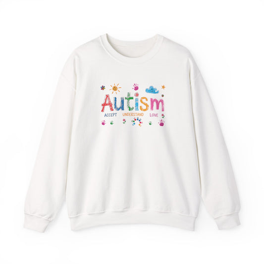 Sweatshirt Accept Understand Love Autism Sweatshirt with Playful Design