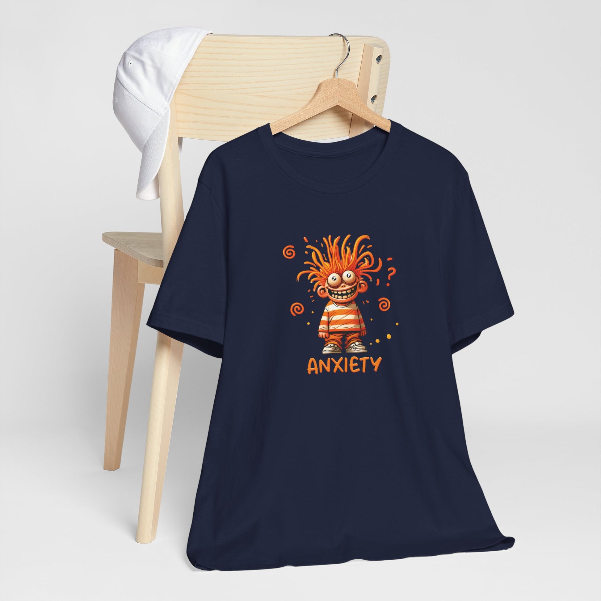 T-Shirt ANXIETY Cartoon Funny Anxiety Shirt — Mental Health Graphic Tee