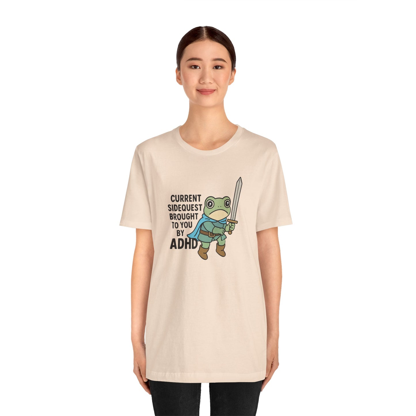 T-Shirt CURRENT SIDEQUEST T-Shirt – Funny ADHD Frog Gaming Shirt