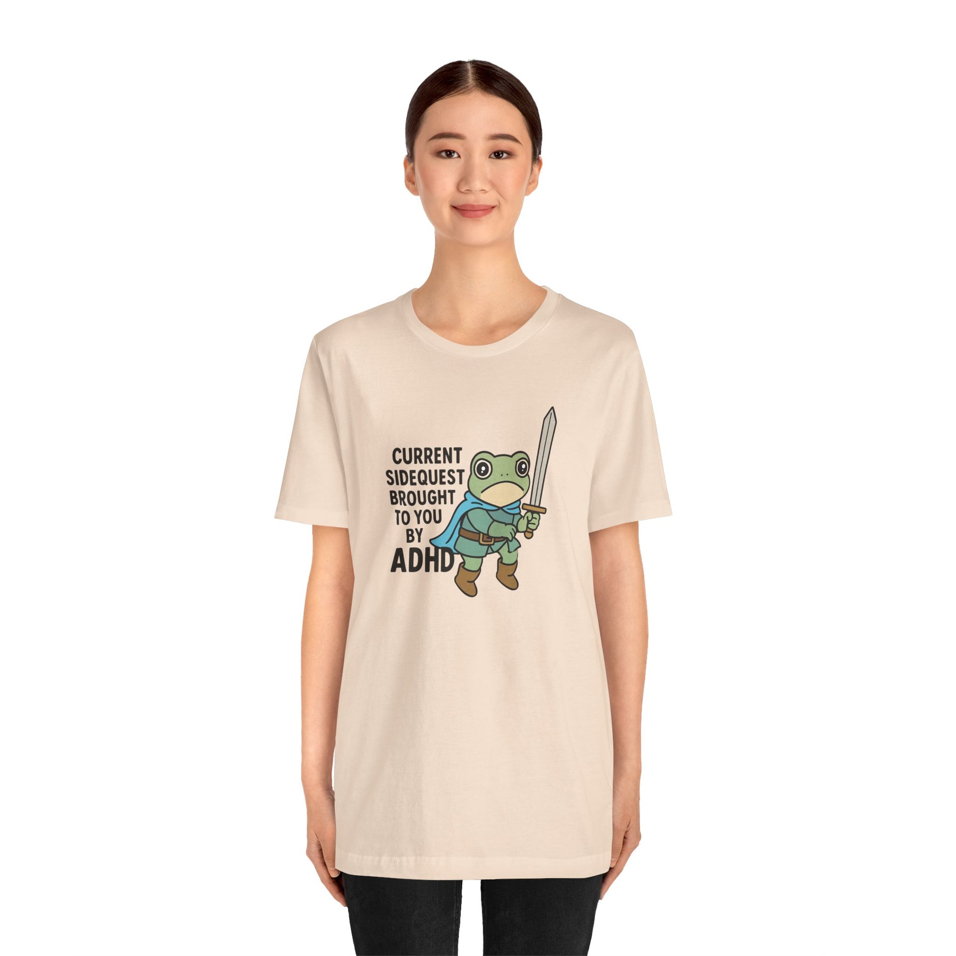 T-Shirt CURRENT SIDEQUEST T-Shirt – Funny ADHD Frog Gaming Shirt