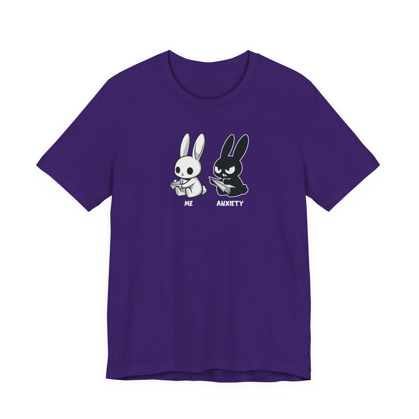 T-Shirt ME vs ANXIETY Rabbit Shirt – Funny Anxiety Shirt for Animal Lovers