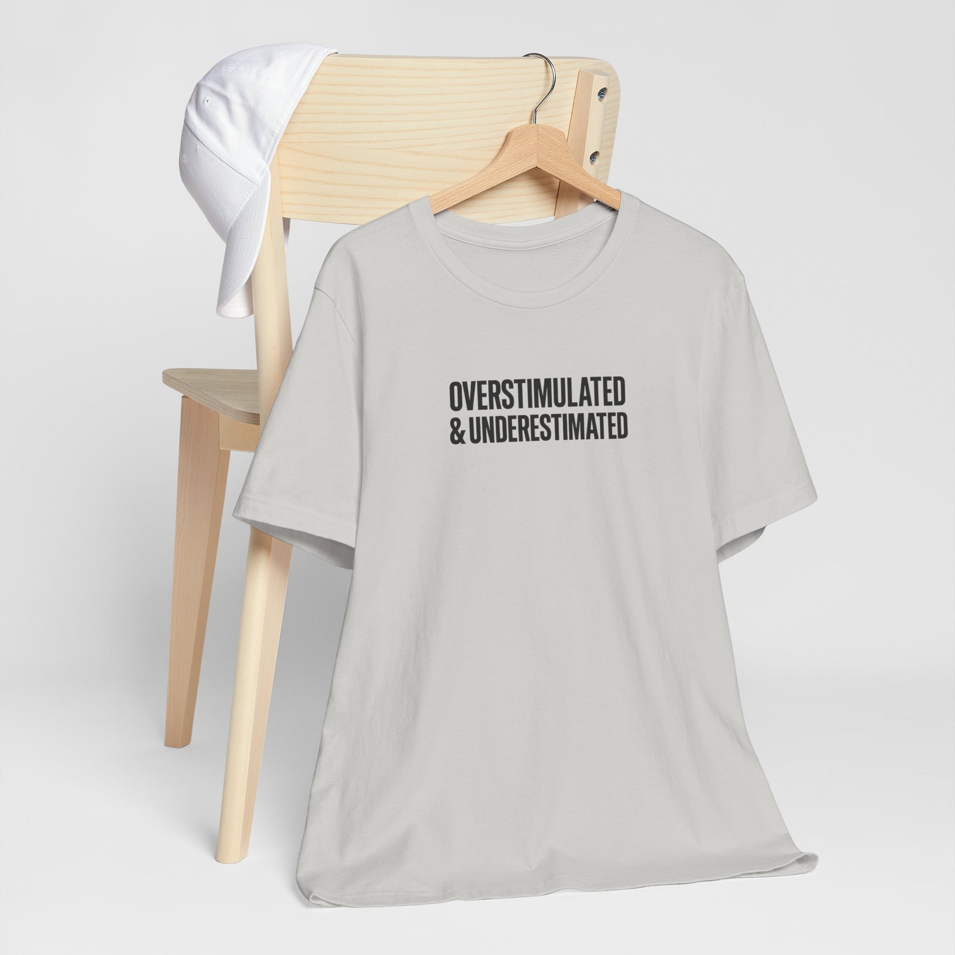 T-Shirt OVERSTIMULATED & UNDERESTIMATED ADHD Minimalist Graphic T-Shirt