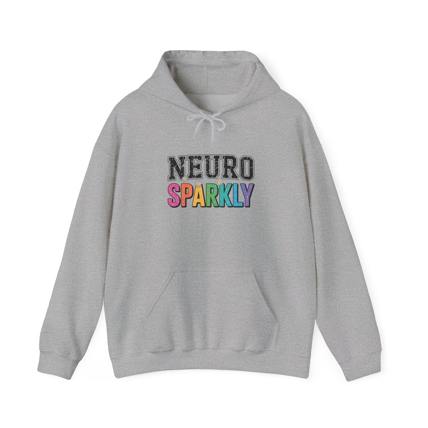 NEURO SPARKLY Autism Hoodie – Bold Varsity Floral Graphic Hoodie