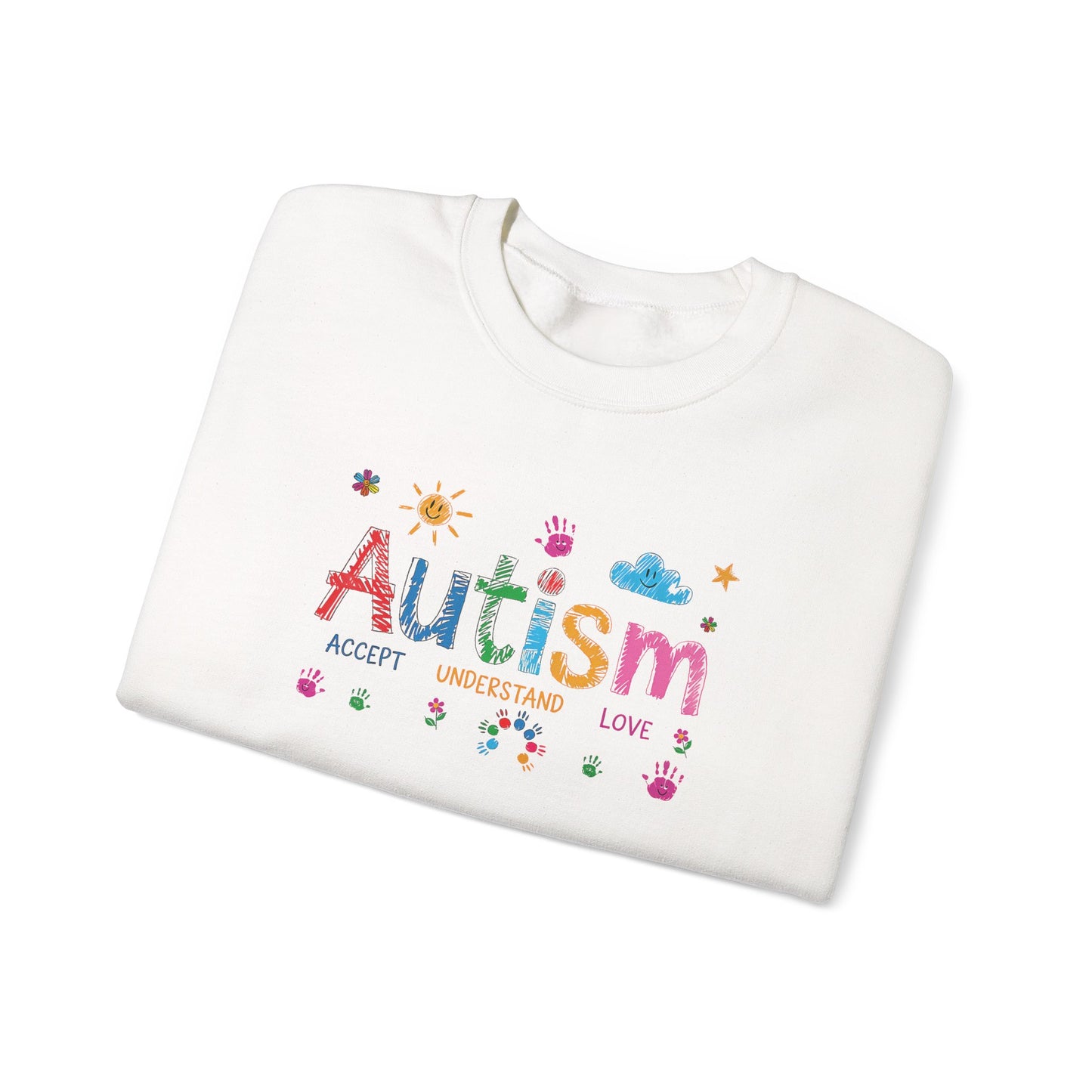 Sweatshirt Accept Understand Love Autism Sweatshirt with Playful Design