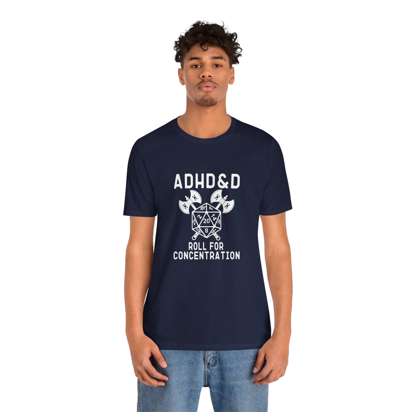 T-Shirt ADHD&D T-Shirt – Funny ADHD Gaming Shirt with Dice and Axes