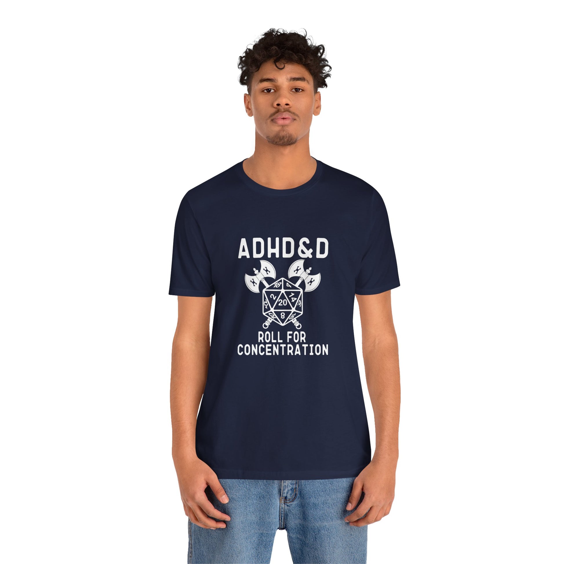 T-Shirt ADHD&D T-Shirt – Funny ADHD Gaming Shirt with Dice and Axes