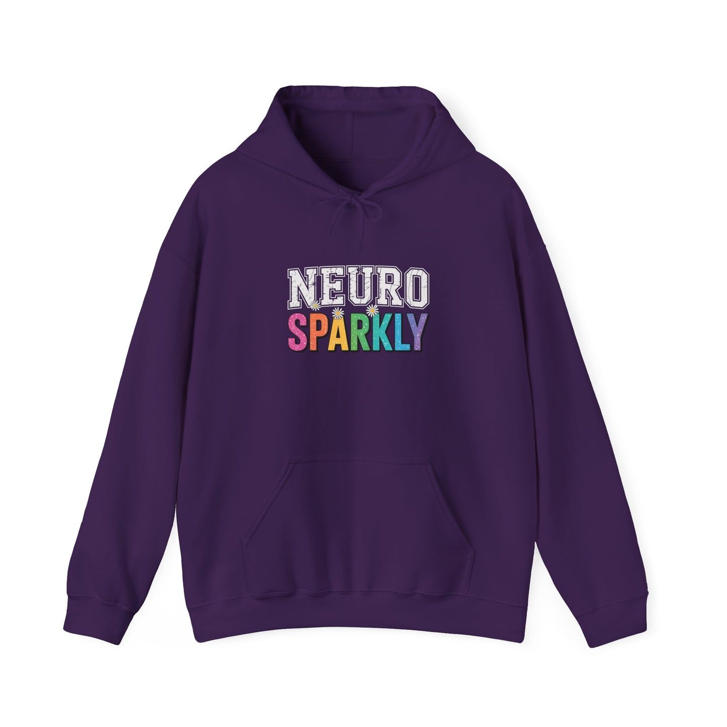 NEURO SPARKLY Autism Hoodie – Bold Varsity Floral Graphic Hoodie