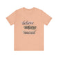 Heather Peach Inspirational T Shirts – Believe Achieve Succeed Tee for Women