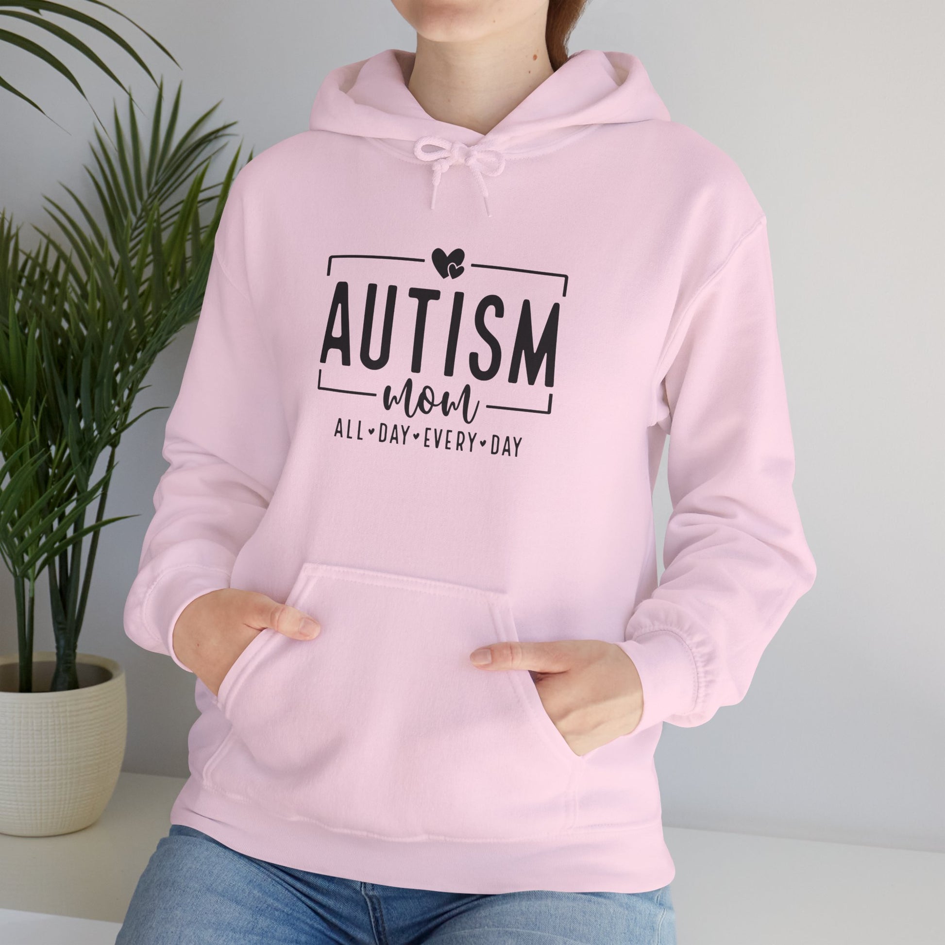 Hoodie AUTISM mom ALL DAY EVERY DAY Hoodie – Minimalist Supportive Design