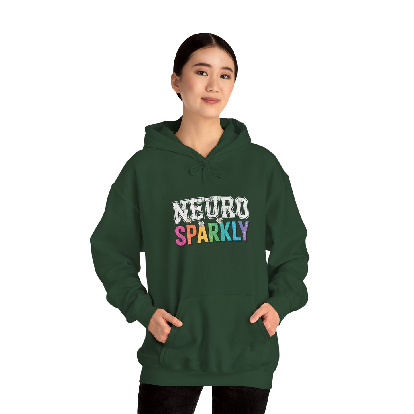 NEURO SPARKLY Autism Hoodie – Bold Varsity Floral Graphic Hoodie