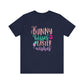 Navy Cute Easter Shirt – Bunny Kisses & Easter Wishes Tee for Women | Family Easter Tee