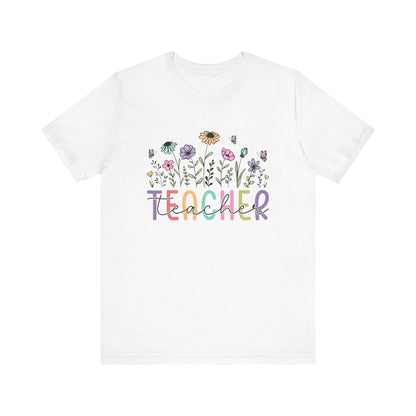 T-Shirt Floral Teacher – Teacher Tees with Elegant Appreciation Style