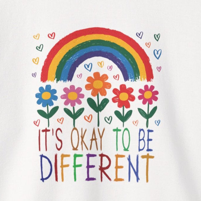 Sweatshirt It's Okay to Be Different Rainbow Autism Awareness Sweatshirt