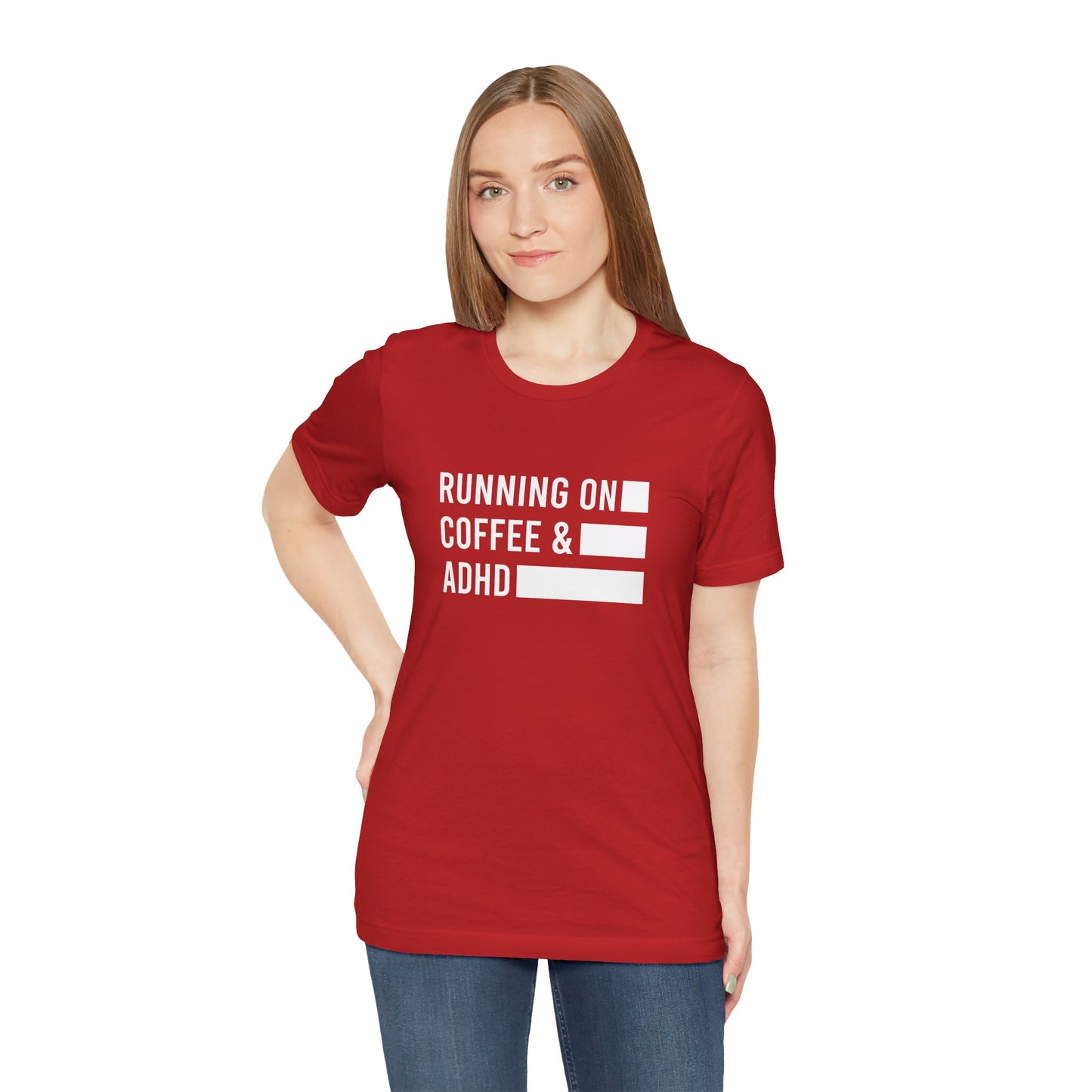 T-Shirt RUNNING ON COFFEE & ADHD – Funny ADHD T-Shirt for Adults