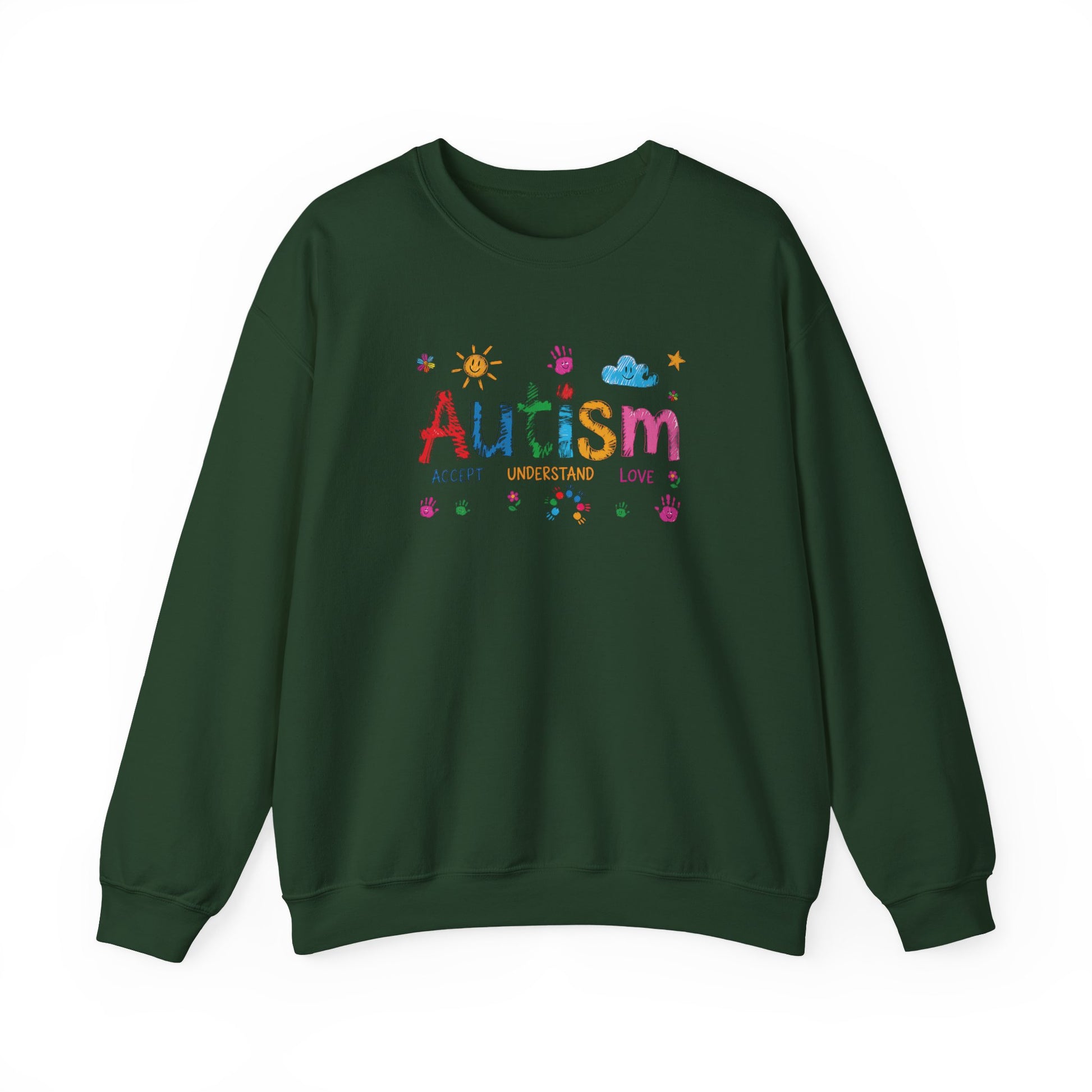 Sweatshirt Accept Understand Love Autism Sweatshirt with Playful Design