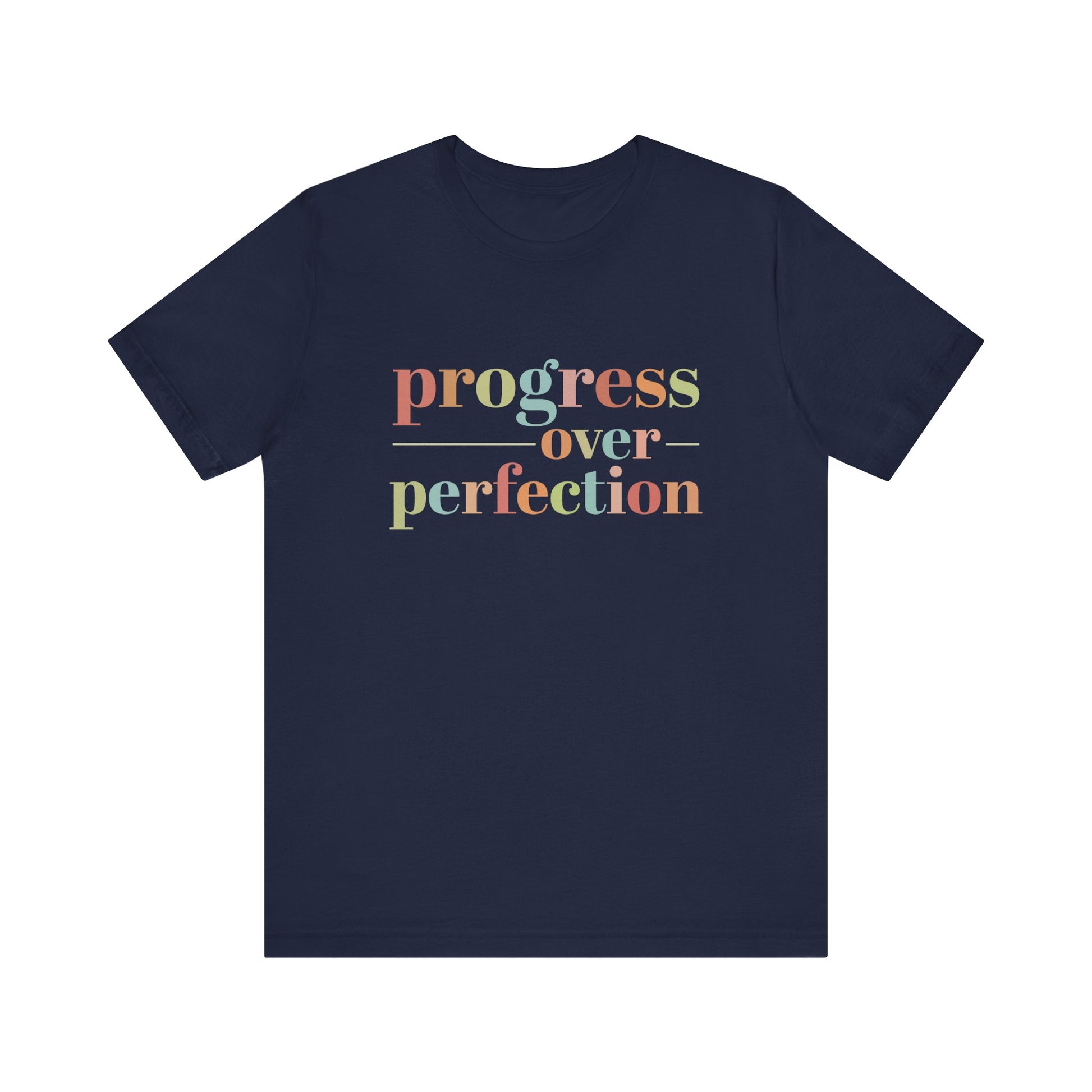 Navy Progress Over Perfection Shirt – Growth Mindset Shirt