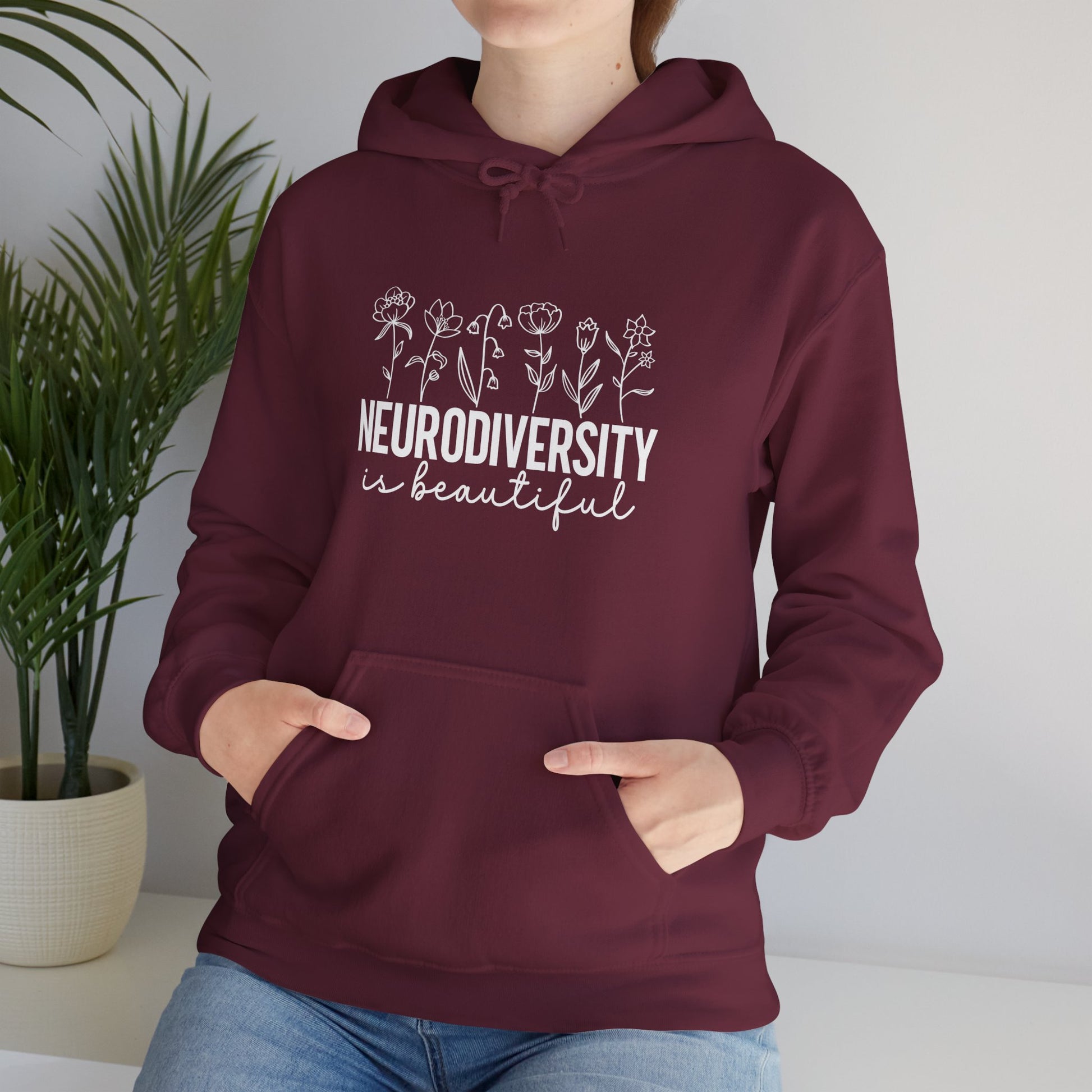 Hoodie NEURODIVERSITY is Beautiful Hoodie – Floral Autism Awareness Hoodie