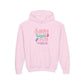 Light Pink Bunny Kisses & Easter Wishes Kids Hoodie | Cute Easter Hoodie