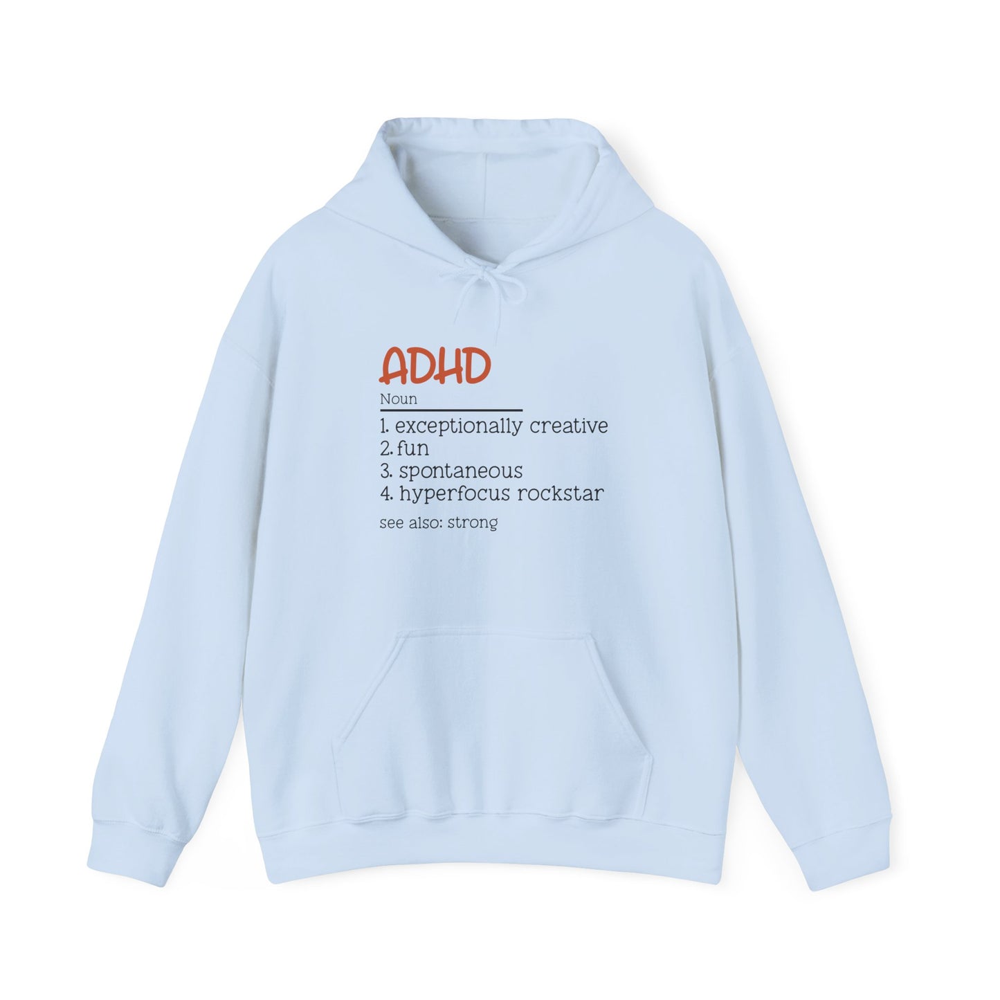 ADHD (Noun) Definition – Funny ADHD Hoodie with Positive Traits