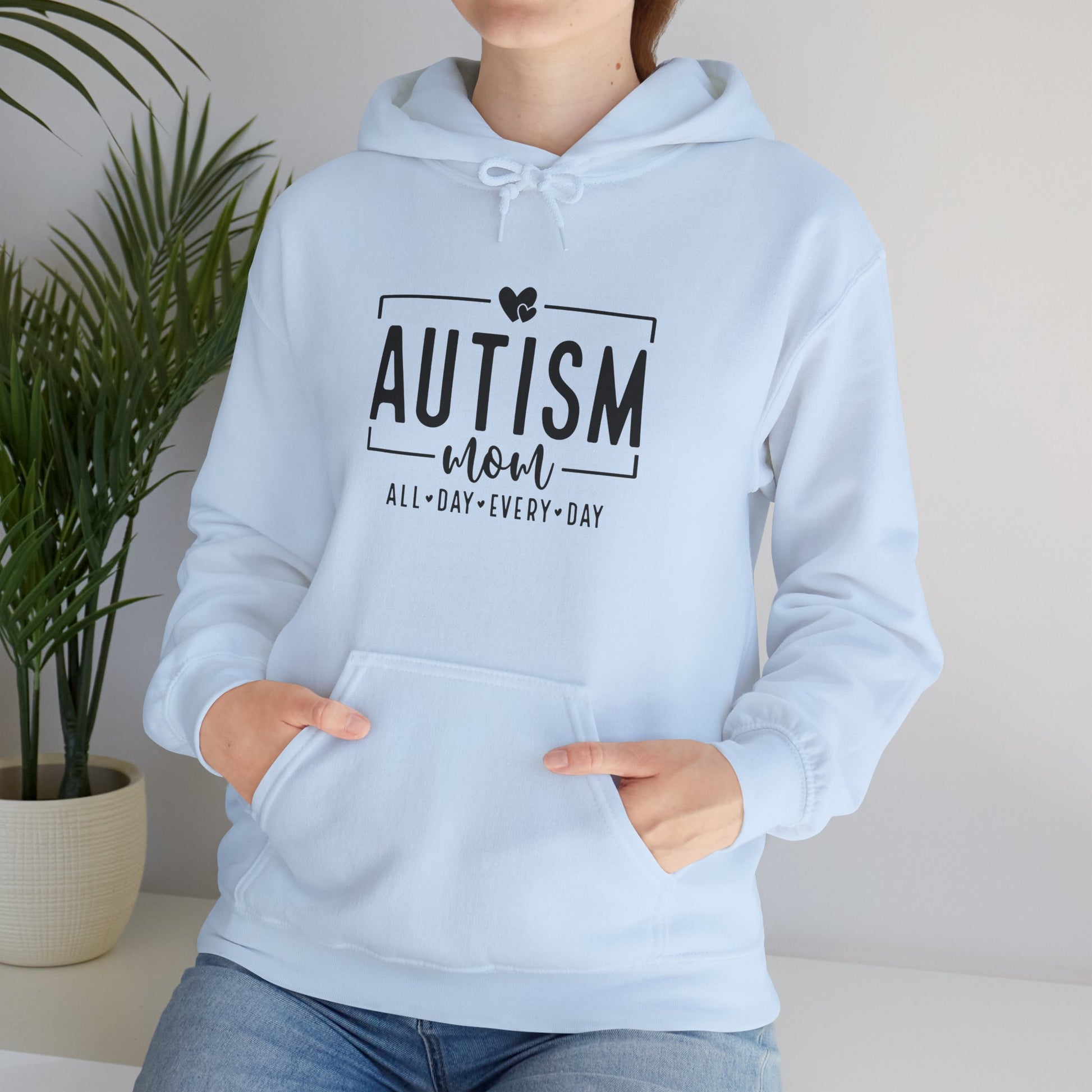 Hoodie AUTISM mom ALL DAY EVERY DAY Hoodie – Minimalist Supportive Design