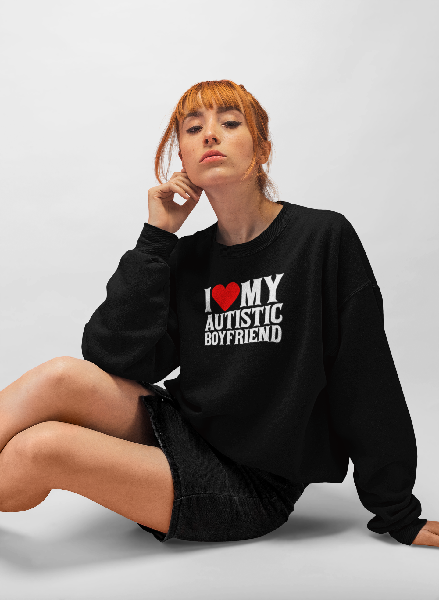 Sweatshirt I Love My Autistic Boyfriend Autism Sweatshirt for Women