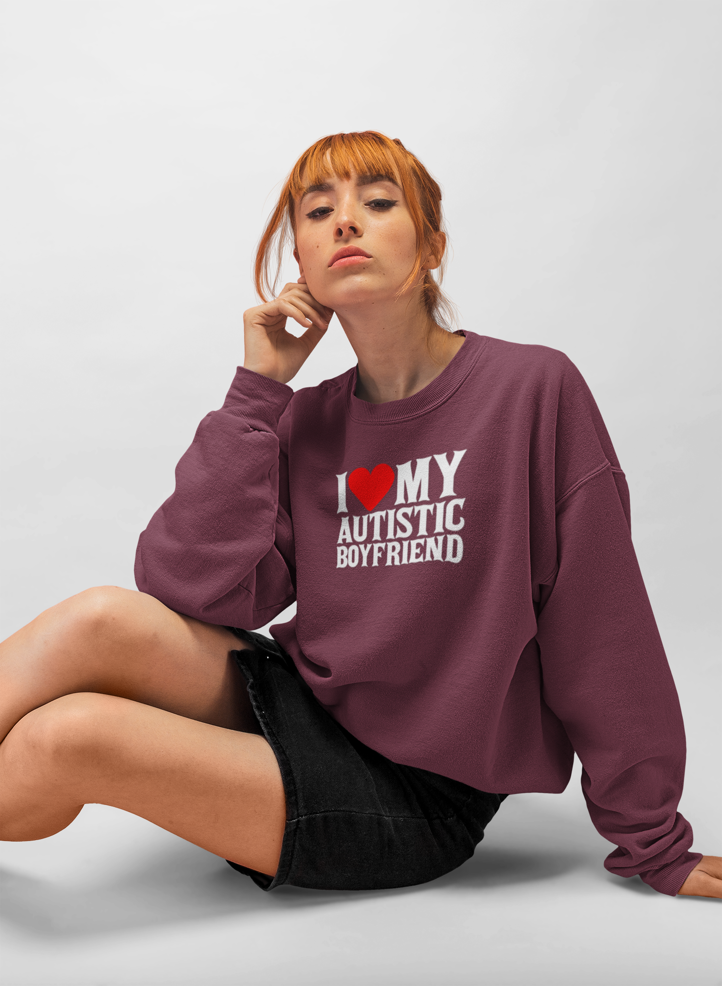 Sweatshirt I Love My Autistic Boyfriend Autism Sweatshirt for Women