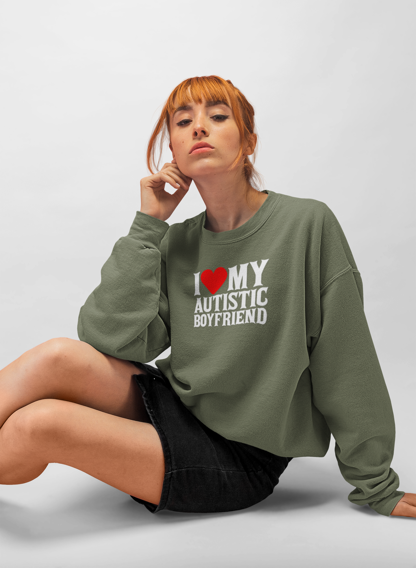 Sweatshirt I Love My Autistic Boyfriend Autism Sweatshirt for Women