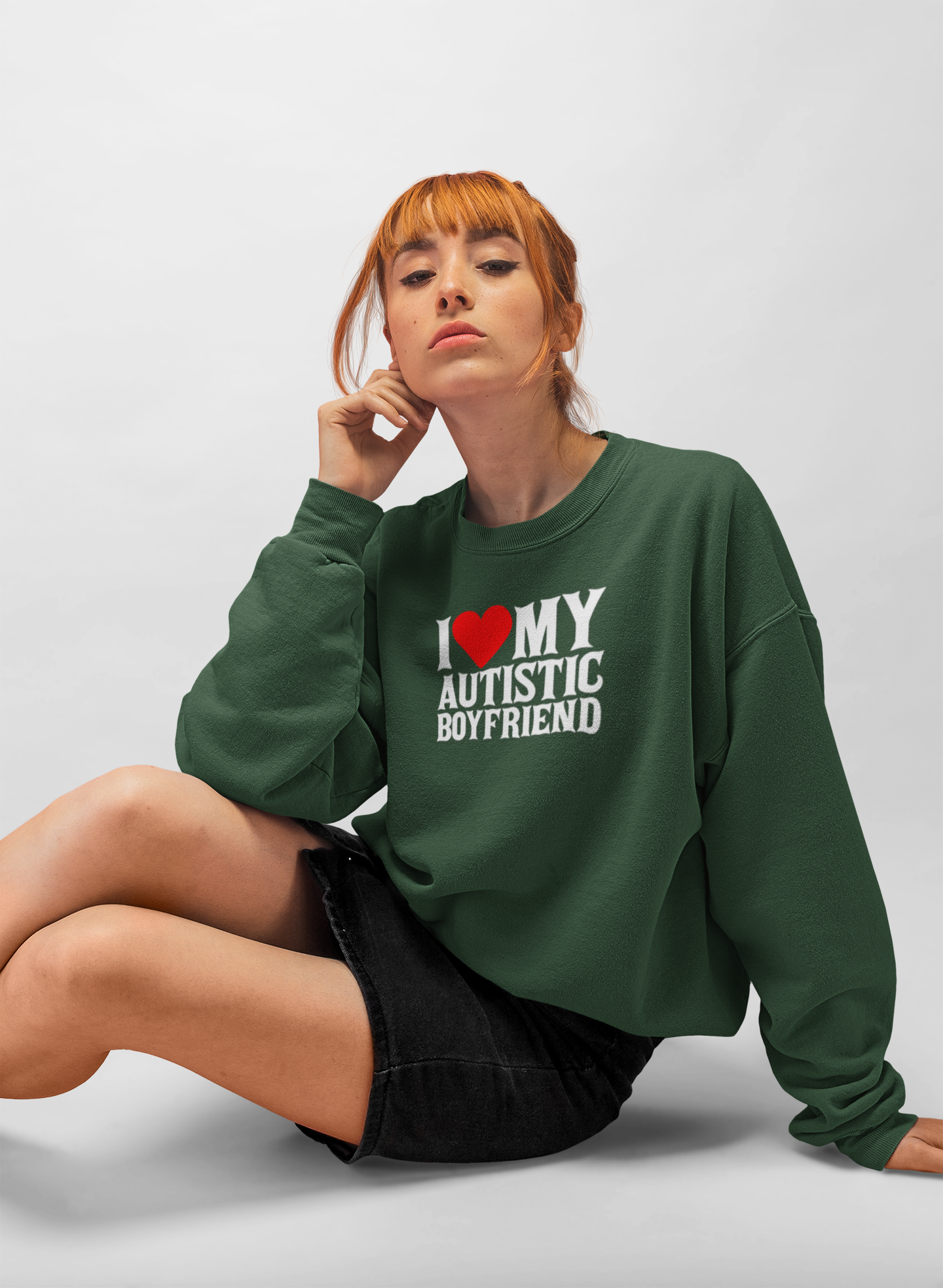 Sweatshirt I Love My Autistic Boyfriend Autism Sweatshirt for Women