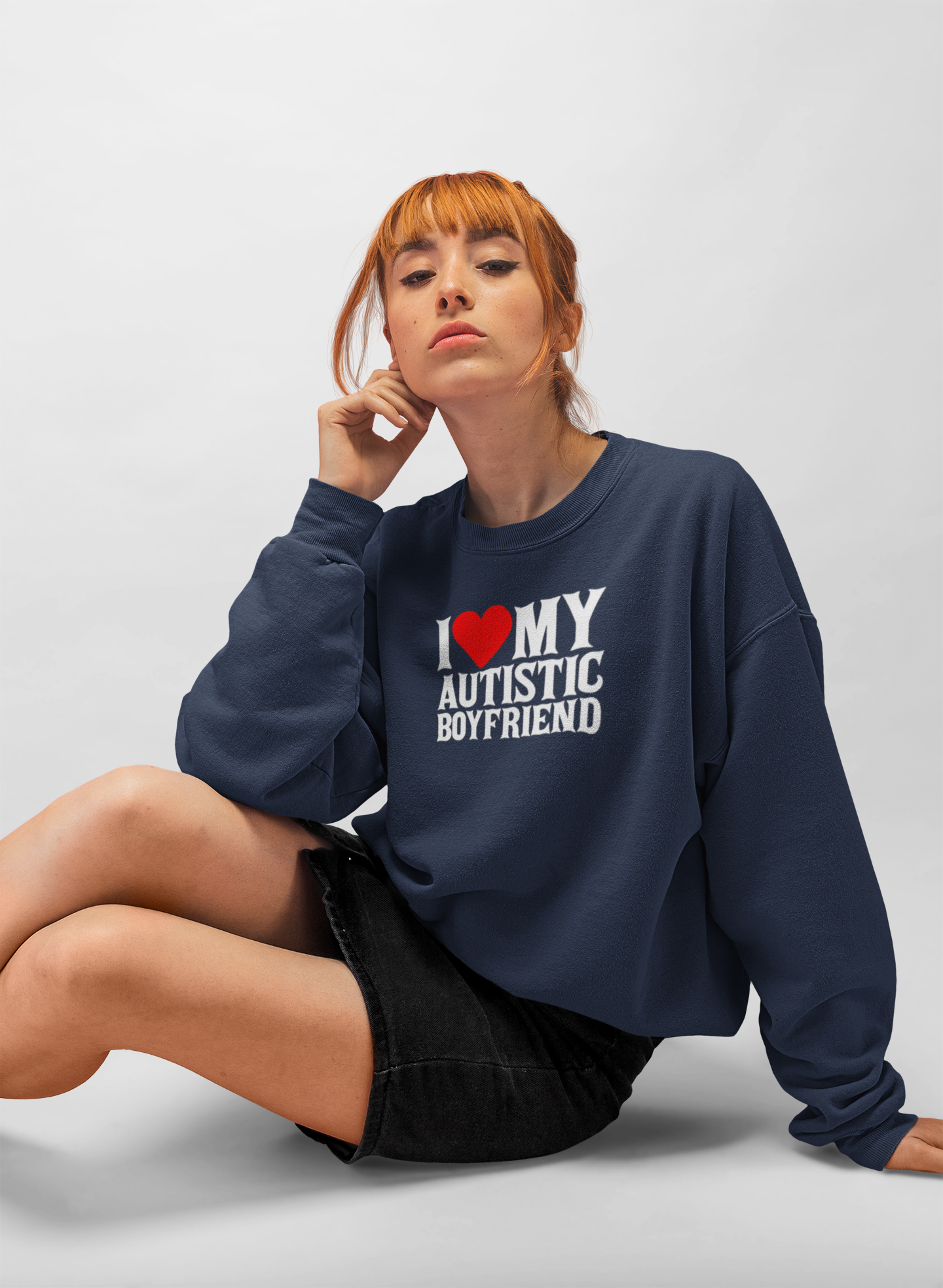 Sweatshirt I Love My Autistic Boyfriend Autism Sweatshirt for Women