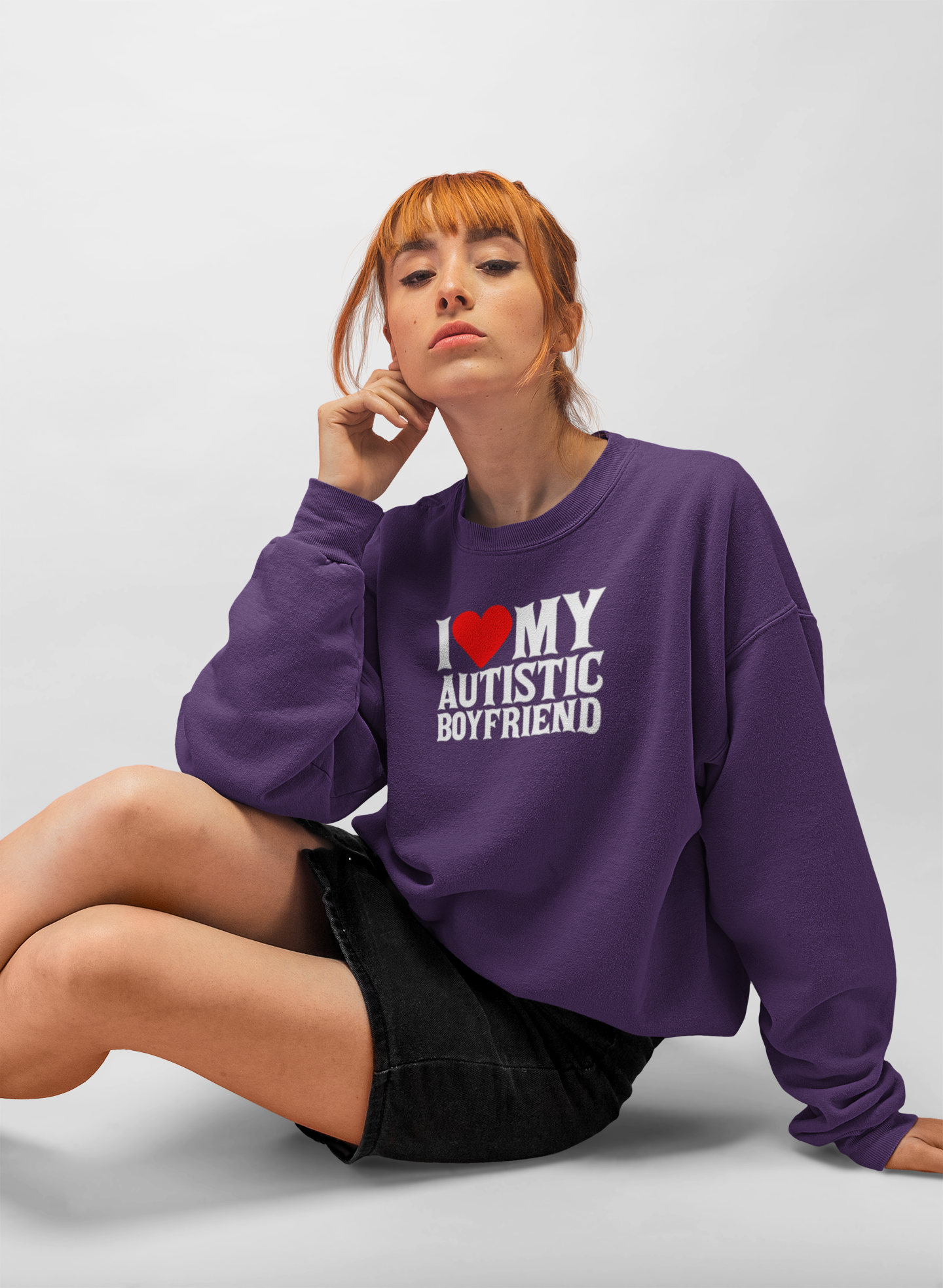 Sweatshirt I Love My Autistic Boyfriend Autism Sweatshirt for Women