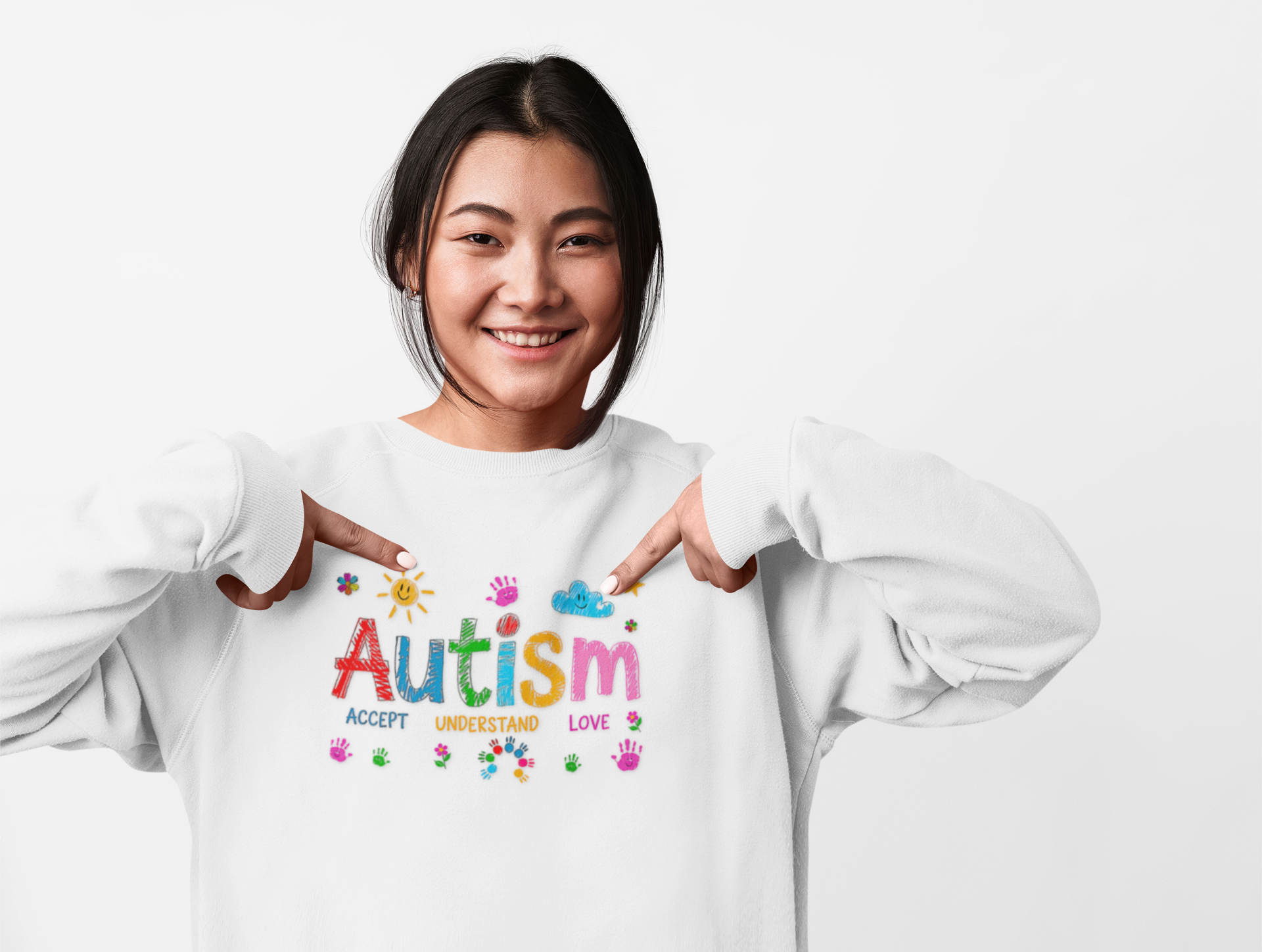 Sweatshirt Accept Understand Love Autism Sweatshirt with Playful Design
