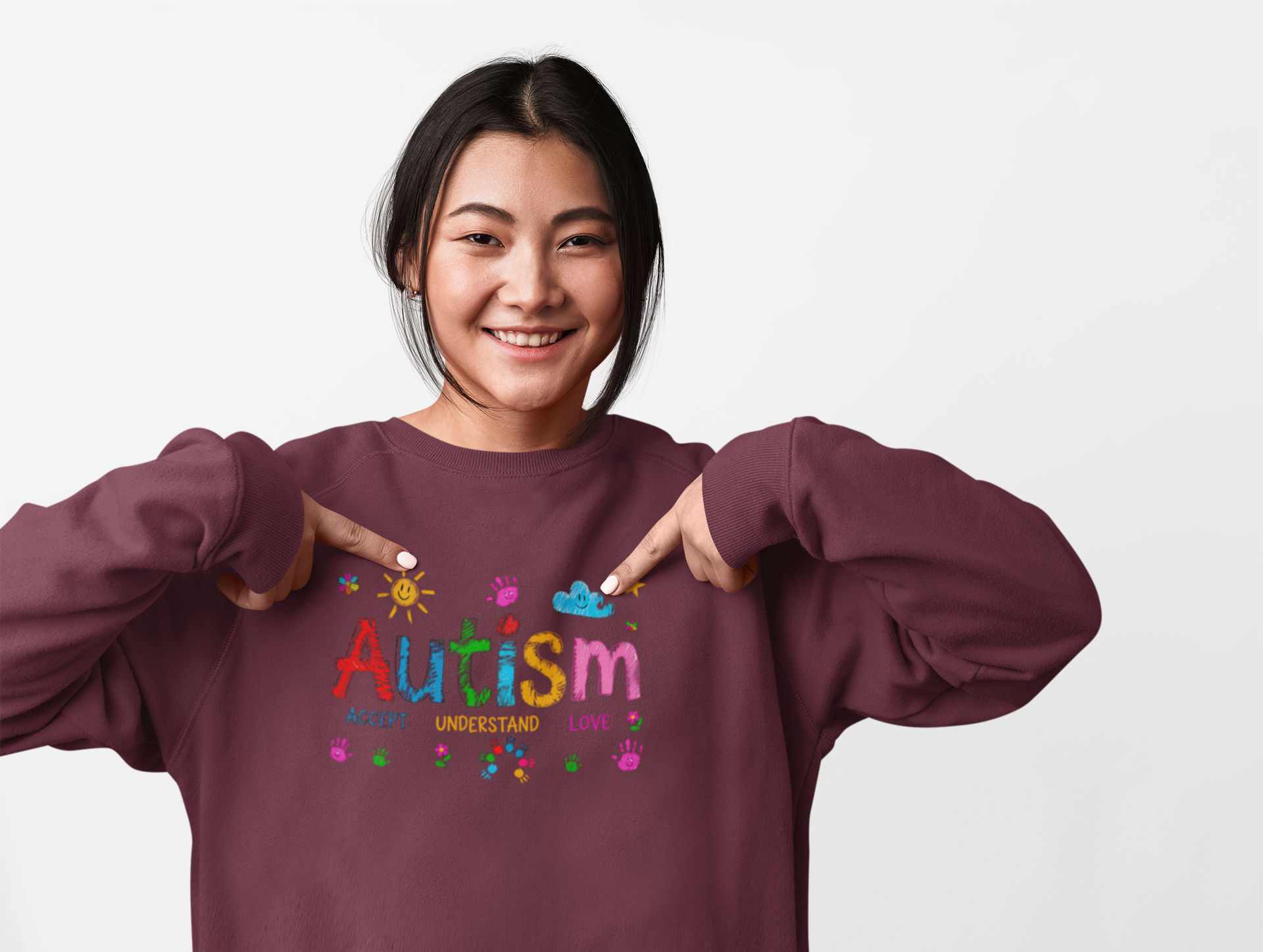Sweatshirt Accept Understand Love Autism Sweatshirt with Playful Design