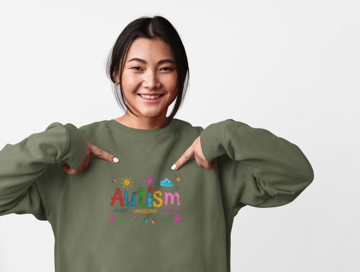 Sweatshirt Accept Understand Love Autism Sweatshirt with Playful Design