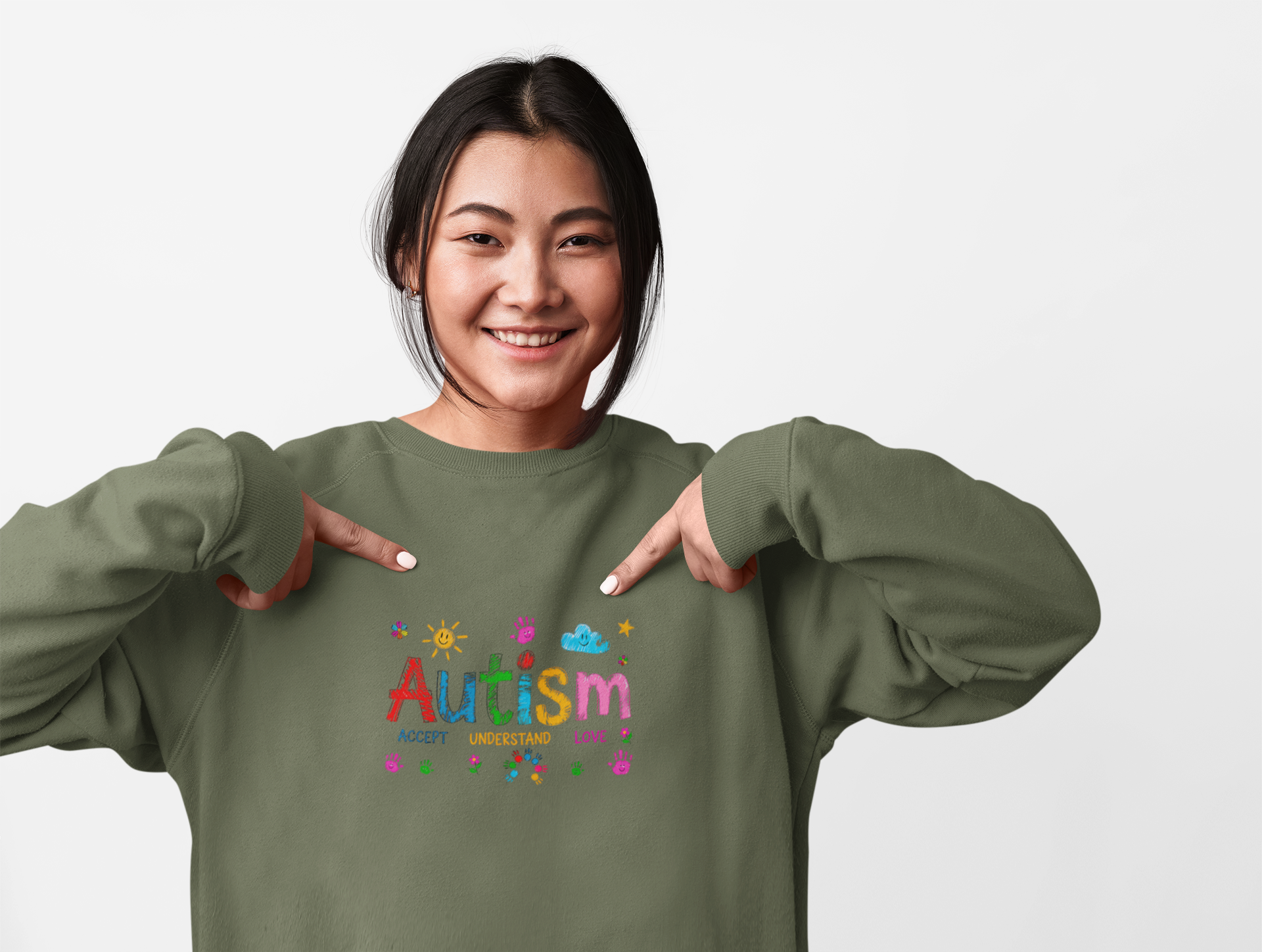 Sweatshirt Accept Understand Love Autism Sweatshirt with Playful Design