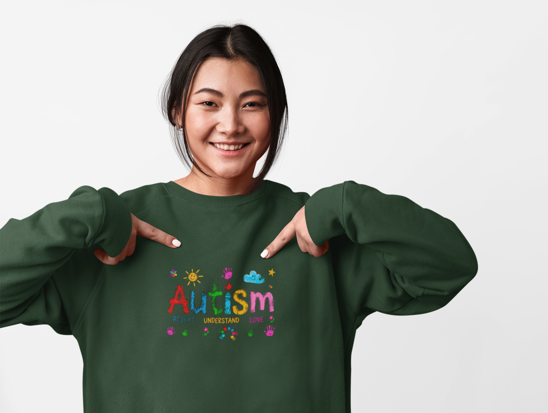 Sweatshirt Accept Understand Love Autism Sweatshirt with Playful Design