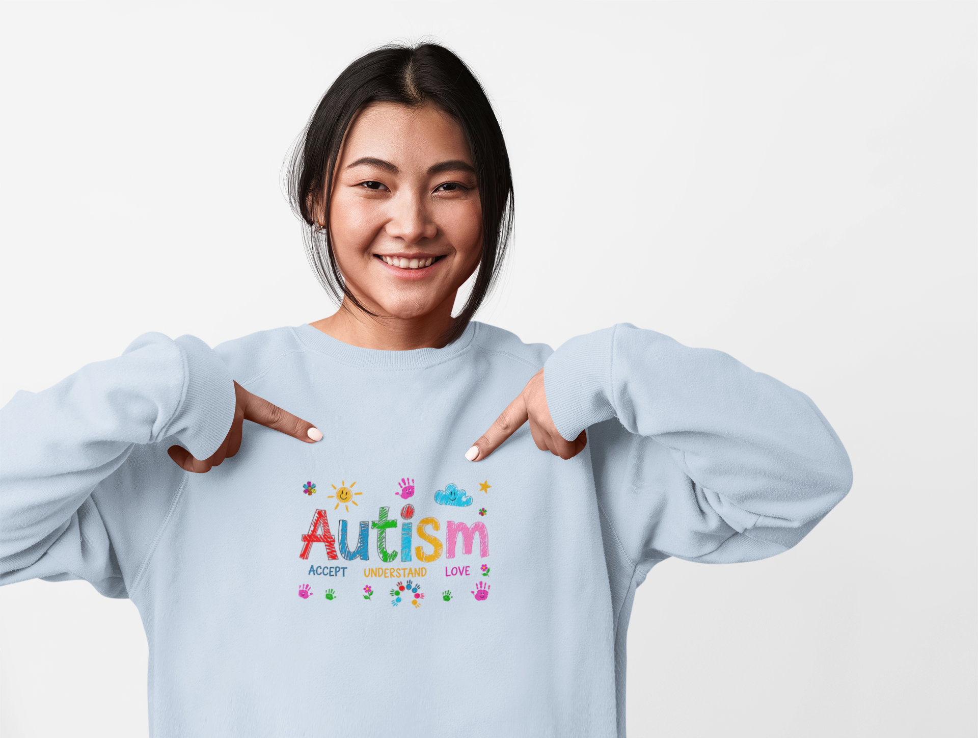 Sweatshirt Accept Understand Love Autism Sweatshirt with Playful Design