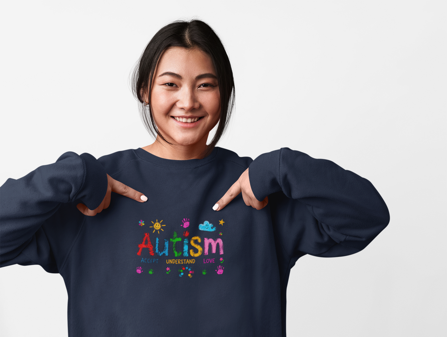 Sweatshirt Accept Understand Love Autism Sweatshirt with Playful Design